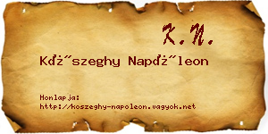 Kőszeghy Napóleon névjegykártya